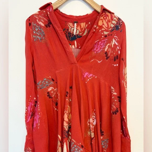 Free People Field Of Butterflies mini dress /Tunic , sz : small - Picture 10 of 11